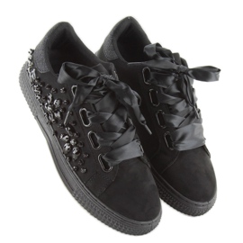 Baskets en satin 16-535 Lacets noirs 1