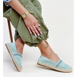 Espadrilles vertes avec strass Abia 2