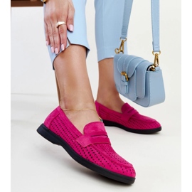 Mocassins en daim rose foncé par Vinceza 1