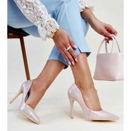 Talons hauts métallisés roses avec empiècement en cuir Serranillos 1 Talons hauts métallisés roses avec empiècement en cuir Serranillos 1