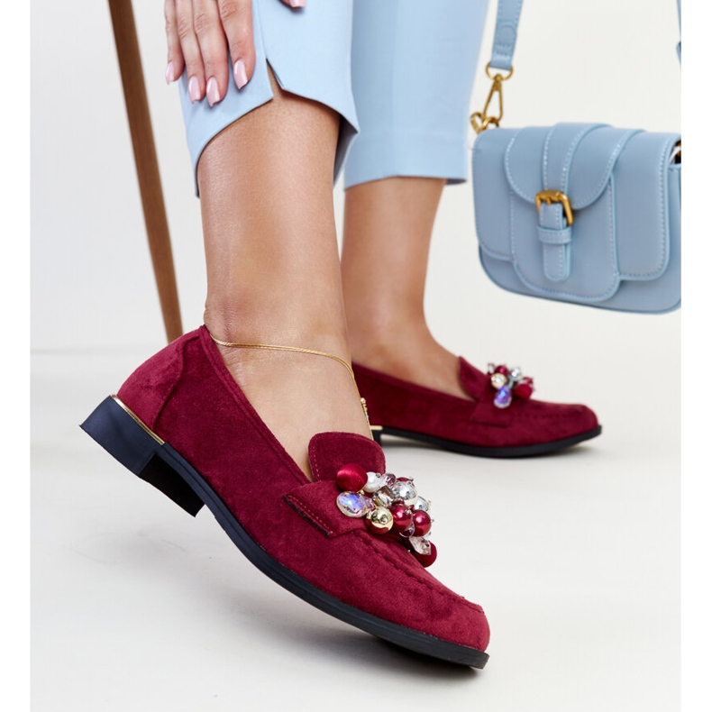 Mocassins bordeaux à décors Dahera rouge 1 Mocassins bordeaux à décors Dahera rouge 1