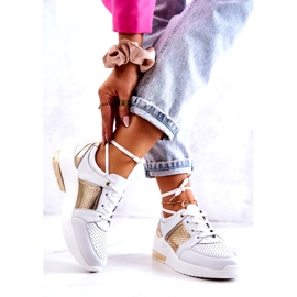 S.Barski Chaussures De Sport En Cuir Pour Femmes Sur Un Compensé Blanc Larson 2