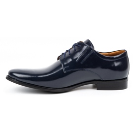 Balak Chaussures habillées en cuir pour hommes, cuir verni 480, bleu marine 1