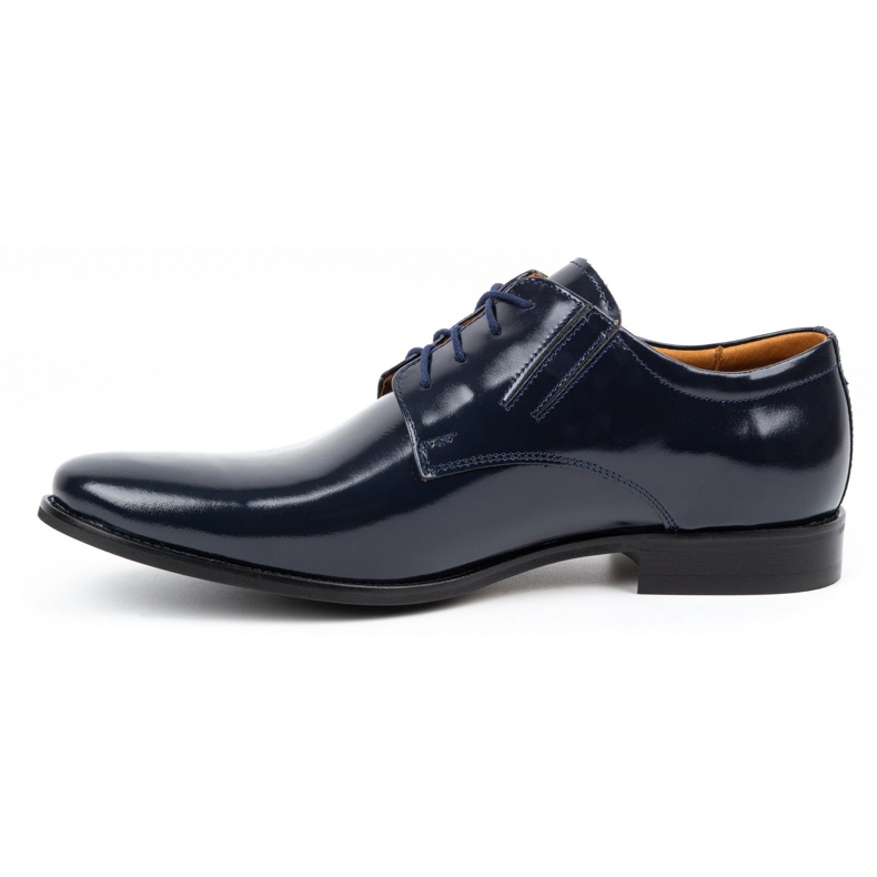 Balak Chaussures habillées en cuir pour hommes, cuir verni 480, bleu marine 1