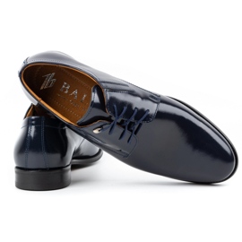 Balak Chaussures habillées en cuir pour hommes, cuir verni 480, bleu marine 3