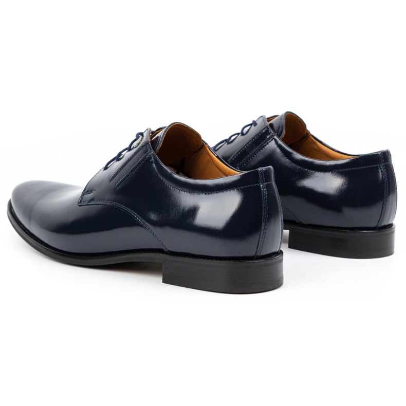 Balak Chaussures habillées en cuir pour hommes, cuir verni 480, bleu marine 4