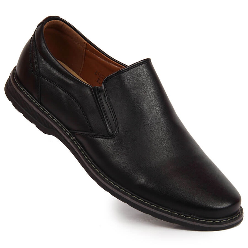 News Chaussures à enfiler noires pour hommes 1