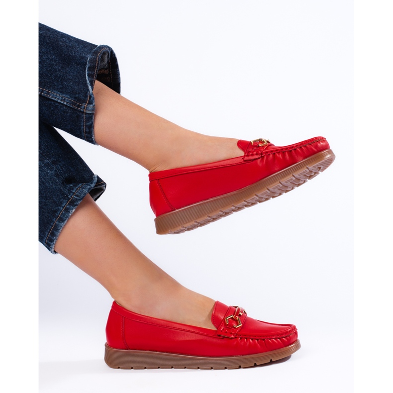 Mocassins rouges confortables pour femmes 1
