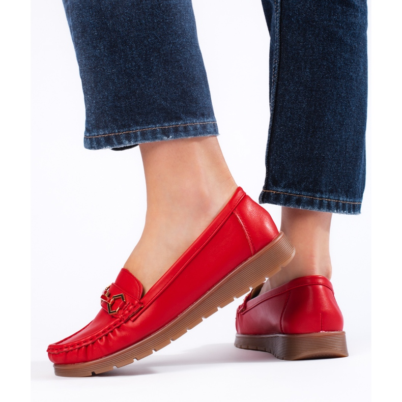 Mocassins rouges confortables pour femmes 2