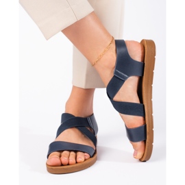 Sandales slip-on femme bleues 1