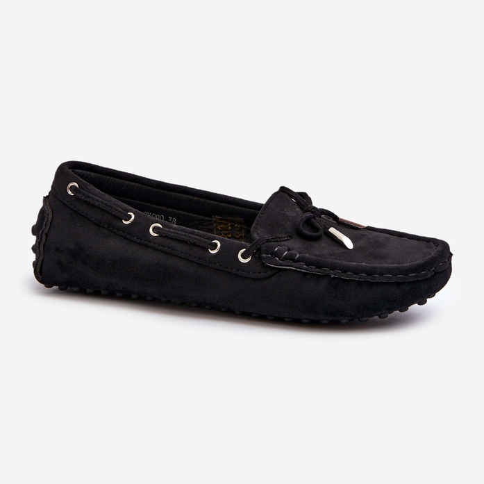 Mocassins Femme Eco Daim Noir Anemilda le noir 1