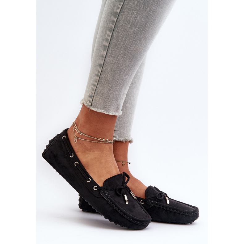 Mocassins Femme Eco Daim Noir Anemilda 2