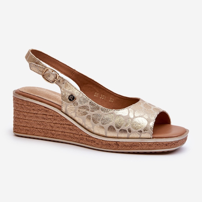 Sandales compensées dorées Sergio Leone SK301 pour femmes d'or 1 Sandales compensées dorées Sergio Leone SK301 pour femmes d'or 1
