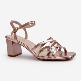 Sandales pour femmes à talon haut Sergio Leone SK065 Or doré 2