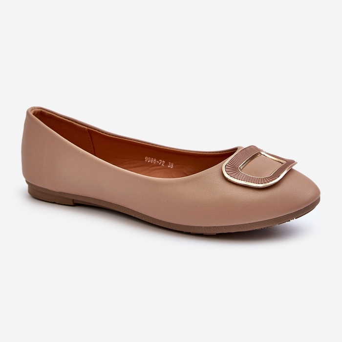 Ballerines En Cuir Écologique Avec Décoration, Beige Foncé Enicoria 1 Ballerines En Cuir Écologique Avec Décoration, Beige Foncé Enicoria 1