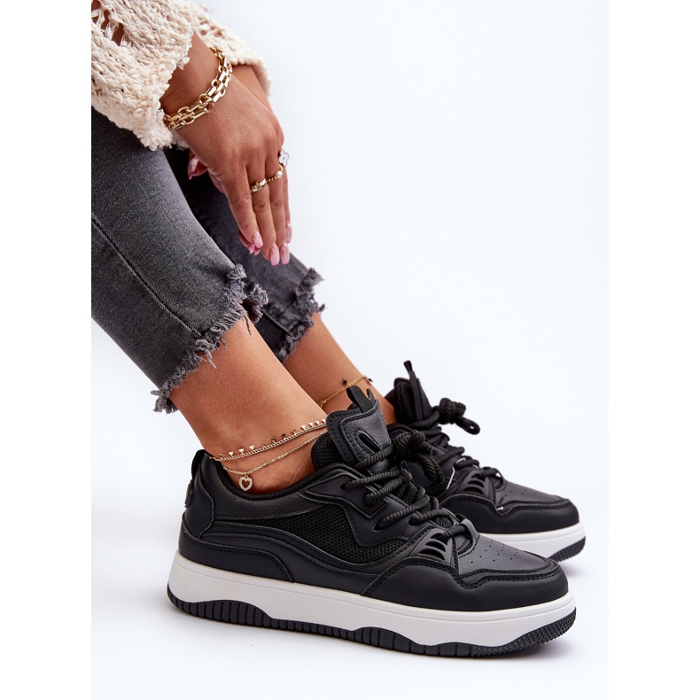 Baskets Plateforme Femme Noir Etnaria 1