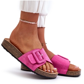 Tongs Femme Avec Boucle Eco Daim Fuchsia Laeltia rose 10