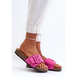 Tongs Femme Avec Boucle Eco Daim Fuchsia Laeltia rose 3