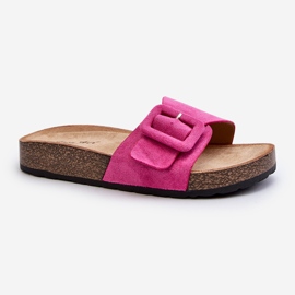 Tongs Femme Avec Boucle Eco Daim Fuchsia Laeltia rose 2