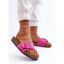 Tongs Femme Avec Boucle Eco Daim Fuchsia Laeltia rose 4