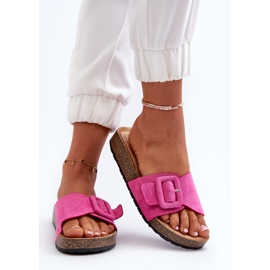 Tongs Femme Avec Boucle Eco Daim Fuchsia Laeltia rose 7