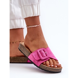 Tongs Femme Avec Boucle Eco Daim Fuchsia Laeltia rose 8