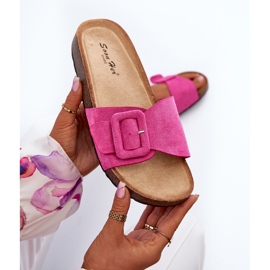 Tongs Femme Avec Boucle Eco Daim Fuchsia Laeltia rose 1