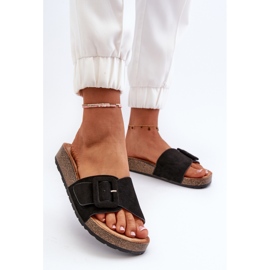 Tongs Femme Avec Boucle Eco Daim Noir Laeltia le noir 5