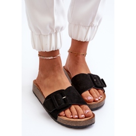 Tongs Femme Avec Boucle Eco Daim Noir Laeltia le noir 7