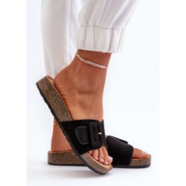 Tongs Femme Avec Boucle Eco Daim Noir Laeltia le noir 10