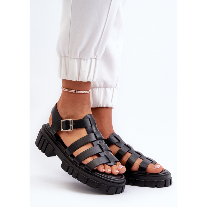 Sandales romaines pour femmes noires Rosarose 2