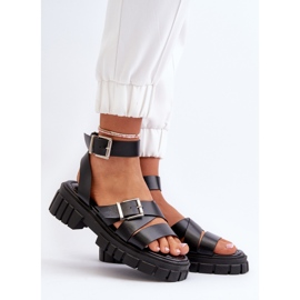 Sandales Femme À Bretelles Cuir Eco Noir Eladira 2
