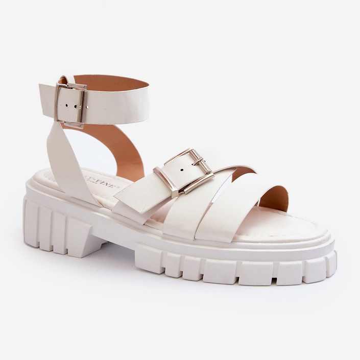 Sandales Pour Femmes Avec Lanières En Cuir Écologique Blanc Eladira blanche 1 Sandales Pour Femmes Avec Lanières En Cuir Écologique Blanc Eladira blanche 1