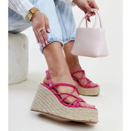 Sandales compensées Mara rose foncé 1