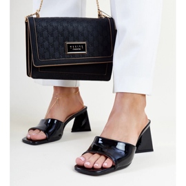 Mules à talons hauts Andela vernies noires 1