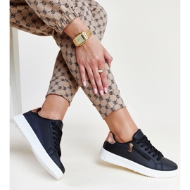 Baskets noires avec fermeture éclair sur le côté Shanna le noir 1