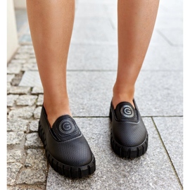 Chaussures noires à semelle massive Teska 2