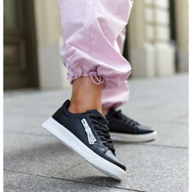 Baskets en cuir écologique Brecht noires 2