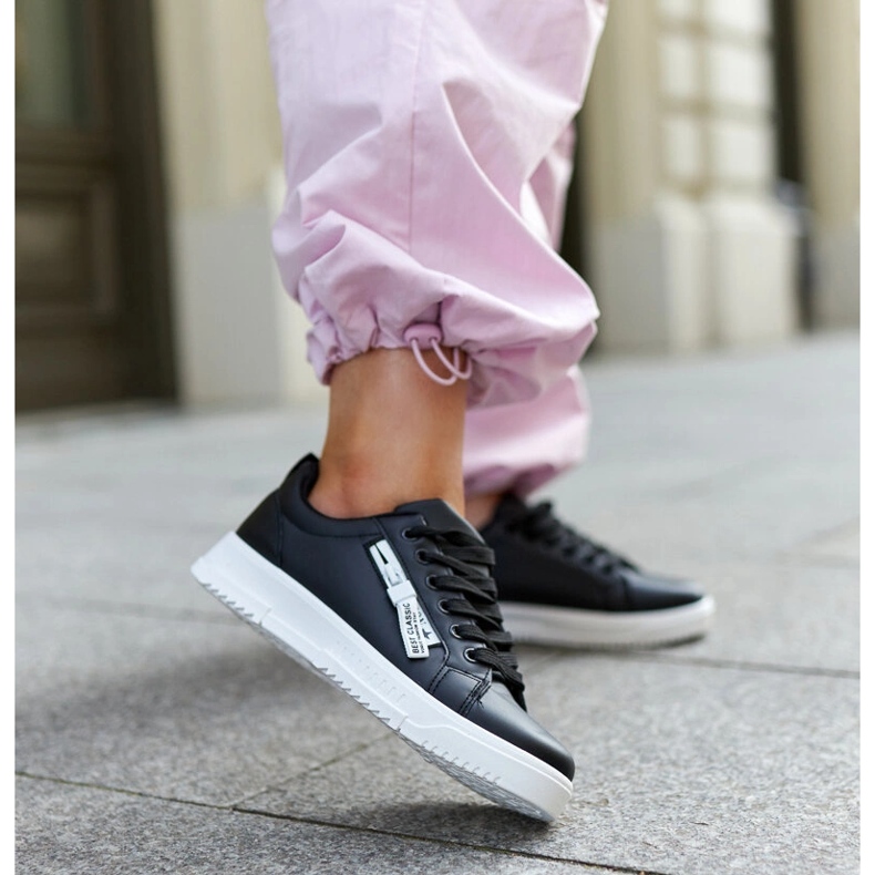 Baskets en cuir écologique Brecht noires le noir 2