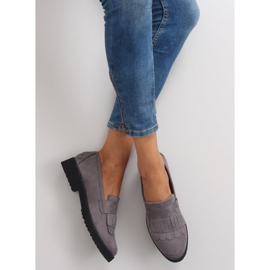 Mocassins femme semelle haute F173p gris 1