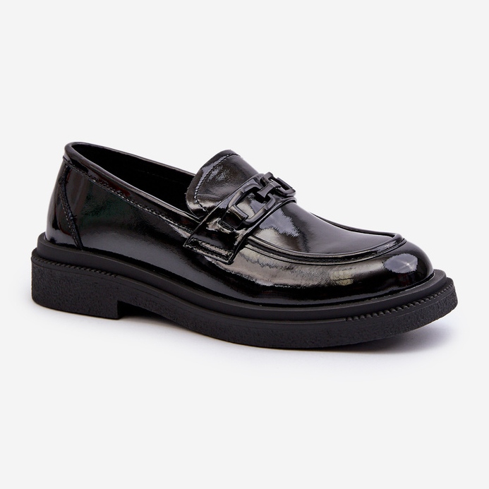 Mocassins Femme En Cuir Verni Noir Keelana 1