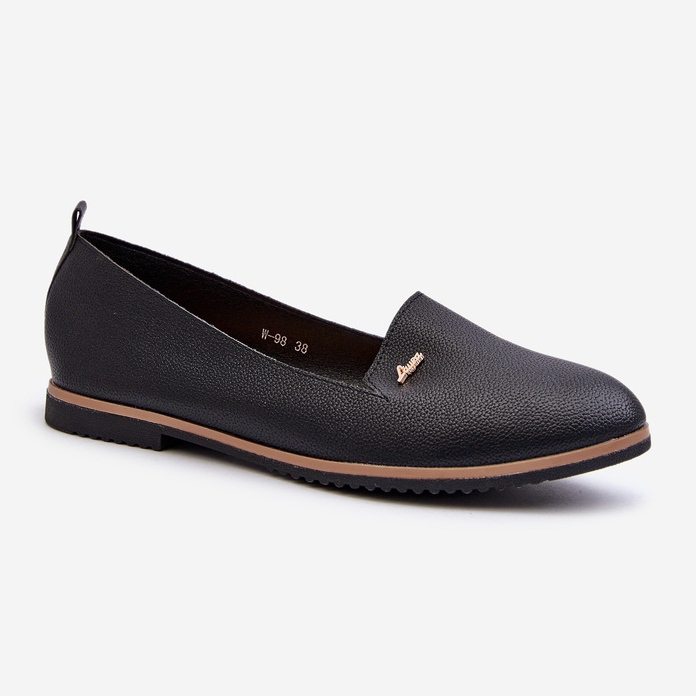 Mocassins Plats Femme Noir Enzla 1