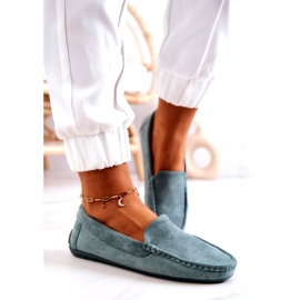 Evento Mocassins en daim pour femmes Menthe Morreno vert 1