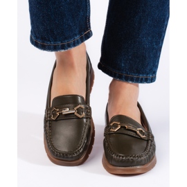 Mocassins confortables pour femmes vert foncé 3