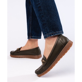 Mocassins confortables pour femmes vert foncé 4