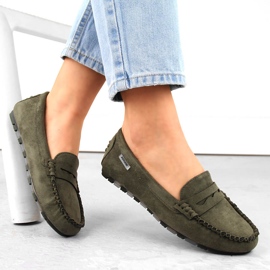 Mocassins femme en daim Potocki 09300 kaki vert 1