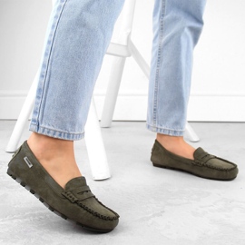 Mocassins femme en daim Potocki 09300 kaki vert 2