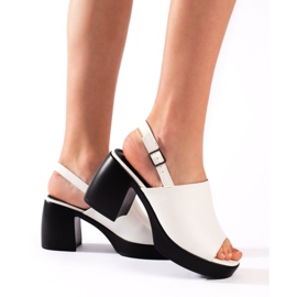 Goodin Sandales compensées femme blanches 2
