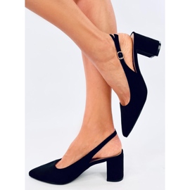 Soheil Escarpins noirs à talon ouvert le noir 5