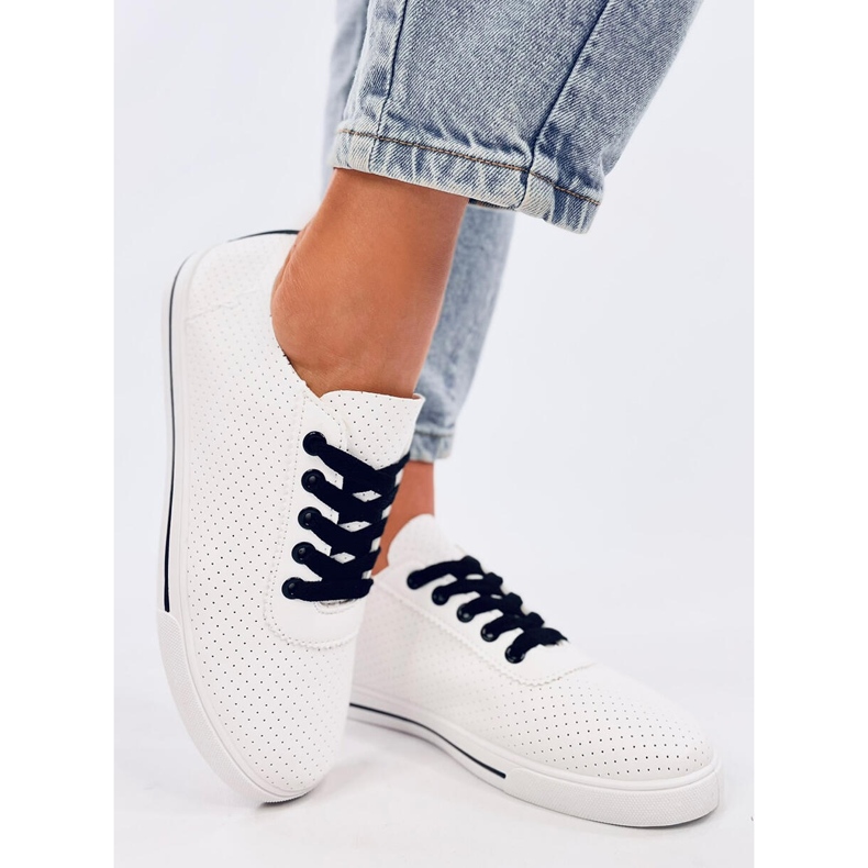 Baskets ajourées femme Costier Noir blanche 2